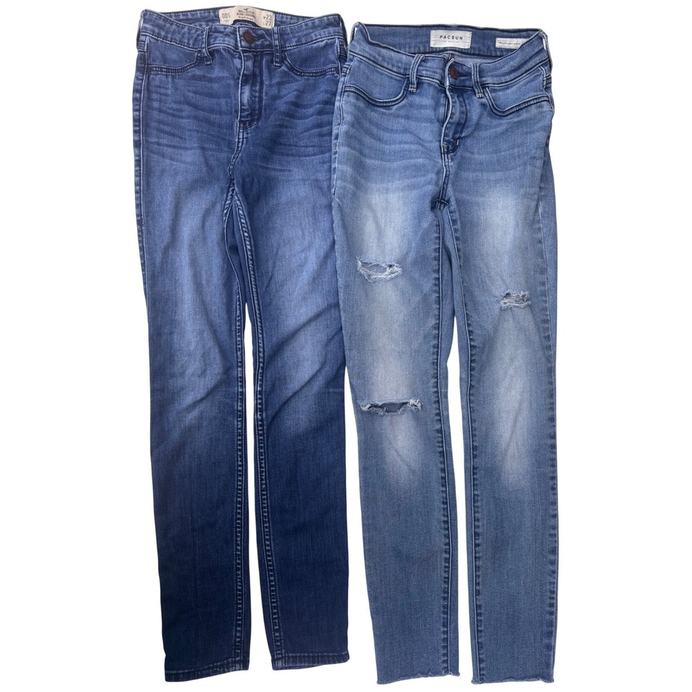 Hollister PacSun Skinny Jeans Bundle Women 23 Blue Good Distressed High Rise